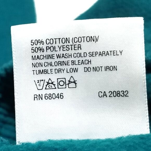 VINTAGE 90s Tultex High Rise Turquoise Joggers - Picture 10 of 10